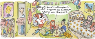 Sleepover-Clare In The Community by Harry Venning